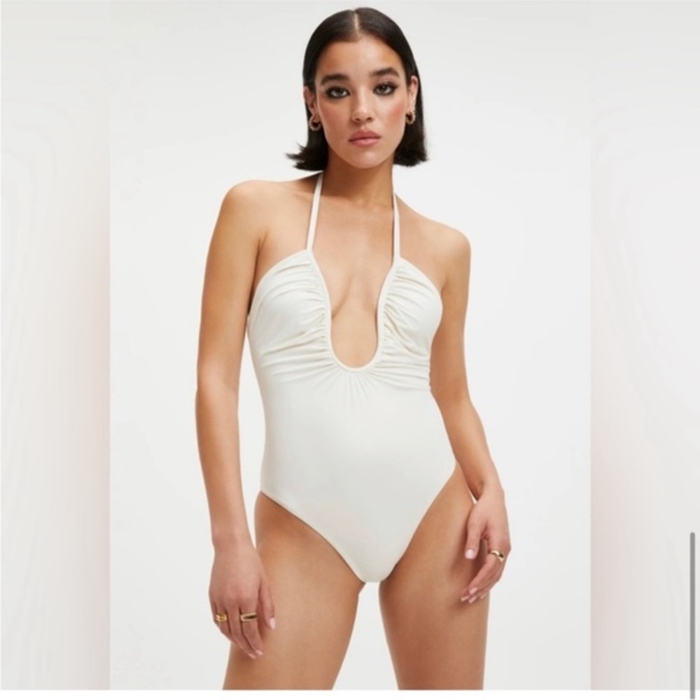NWT Good American Swim Good American‎ Leilani Halter Neck One-Piece Swimsuit M/2